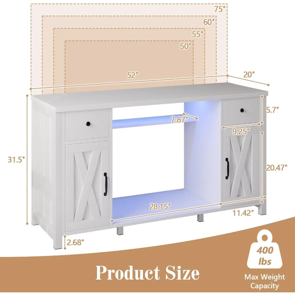 Fish Tank Stand with Power Outlets & LED
