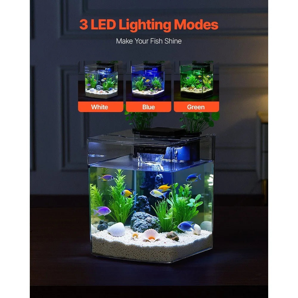 2 Gallon Self-Cleaning Arched Aquarium
