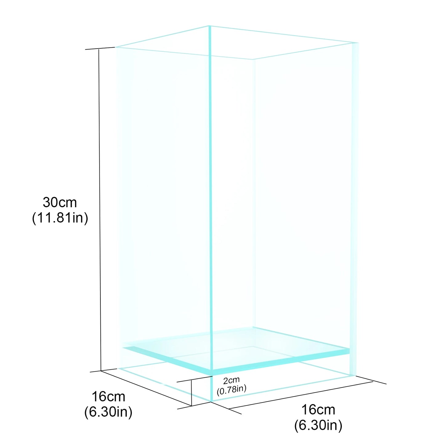 Rimless Low Iron Fish Tank Ultra-White Translucent Glass