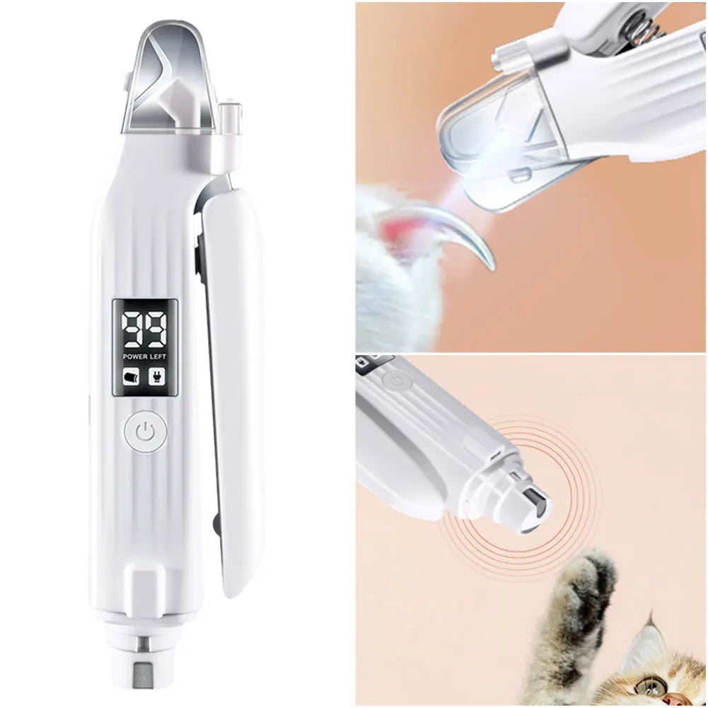 2 in 1 Electric Pet Nail Trimmer Quiet