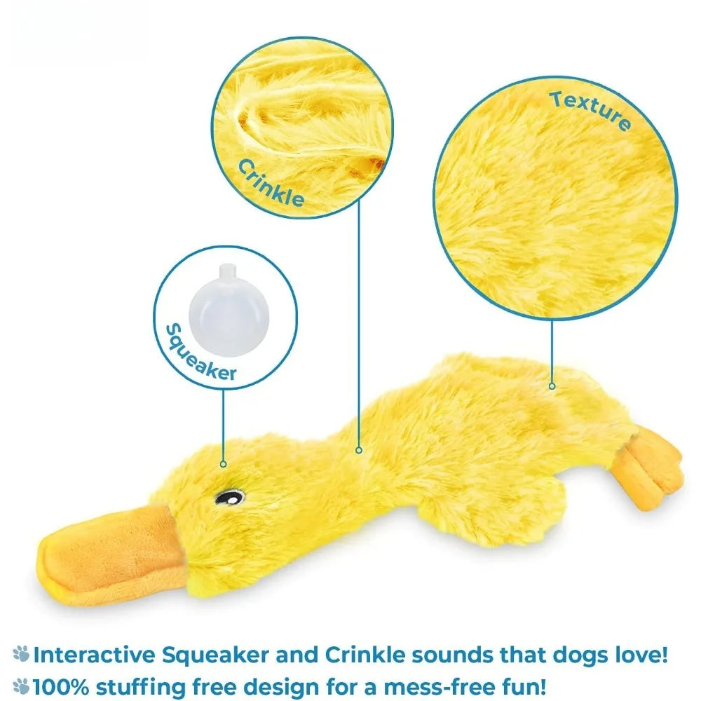 Dog Toy No Stuffing Duck with Soft Squeaker