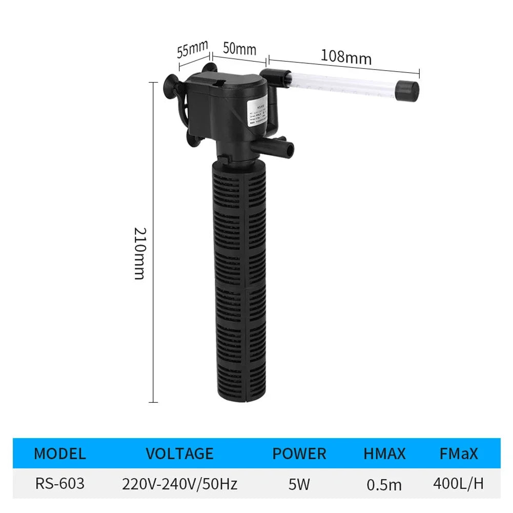 3 in 1 Silent Aeration Water Purifier, Submersible