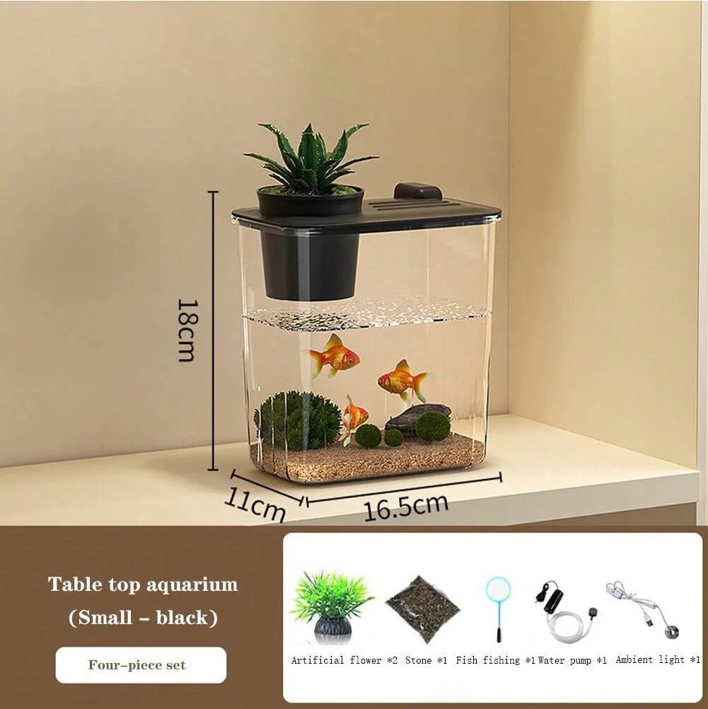 Fish Tank Aquarium Starter Kit, Rectangular