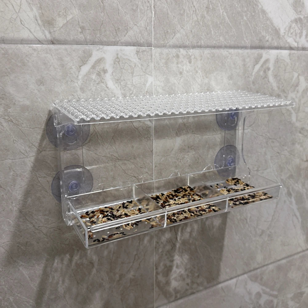 Window Mounted Bird Feeder with Strong Suction Cups