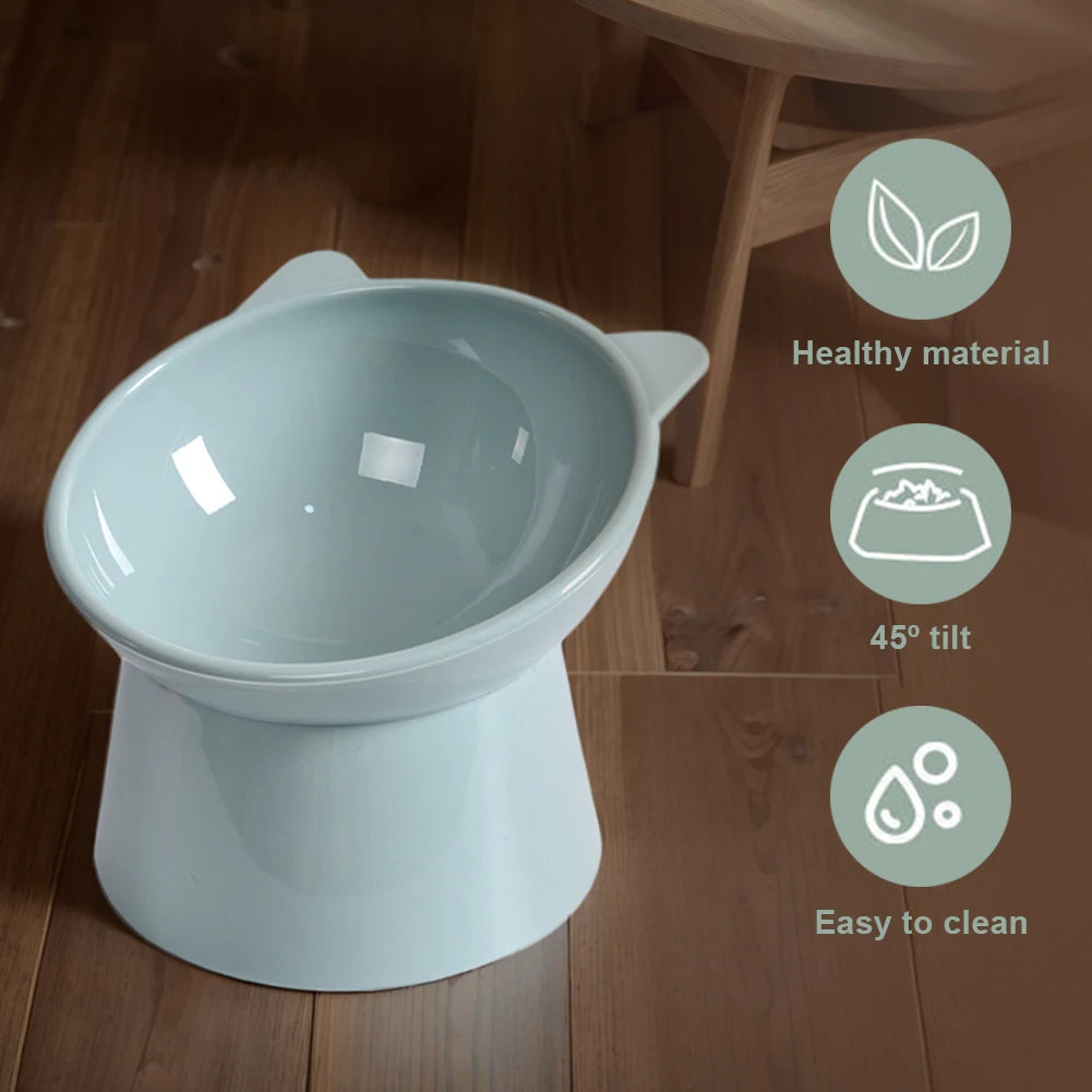Tilted Cat Food Bowl Elevate Ergonomic Raised