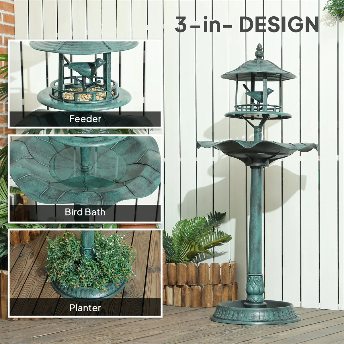 Tall Bird Bath, Feeding & Watering Supplies