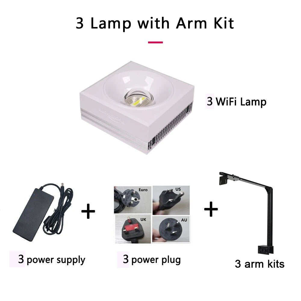 RL90 WiFi Aquarium LED Lighting 100W, Marine Tank.