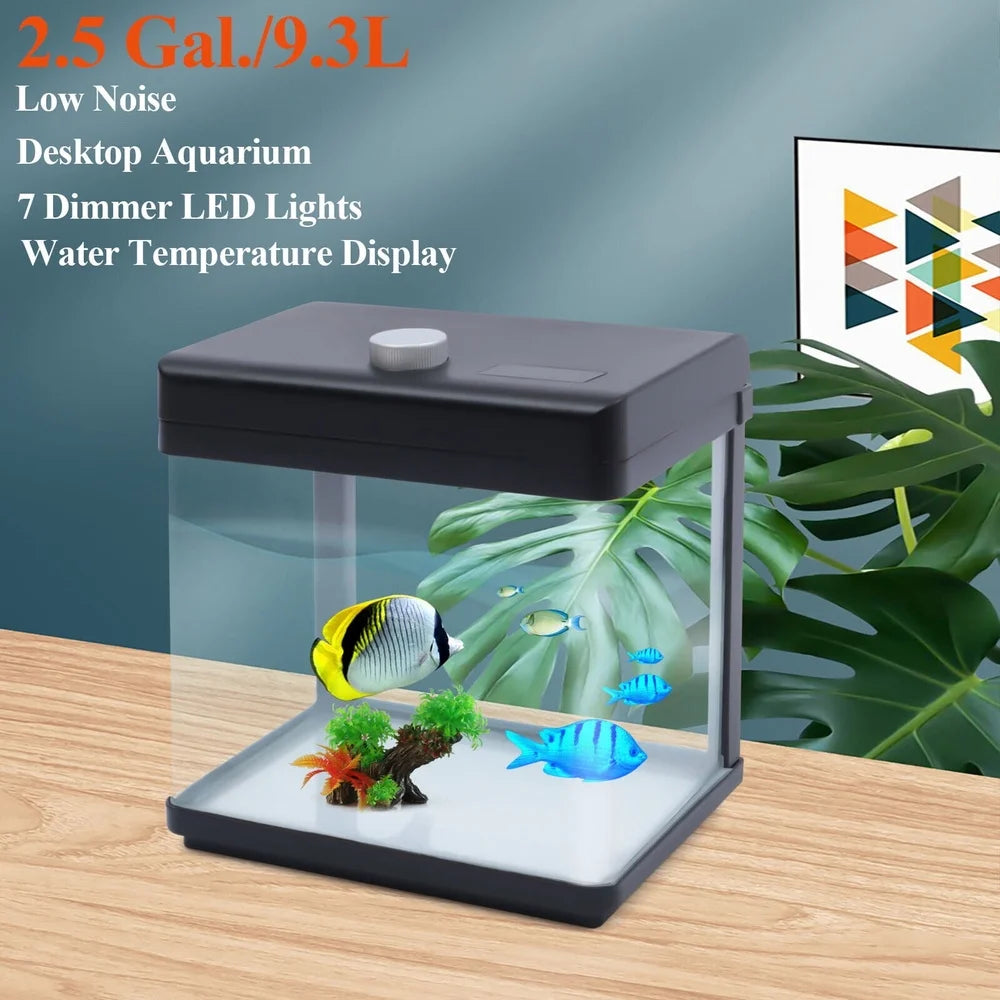 2.5 Gallon Corner Aquarium Starter Kit LED
