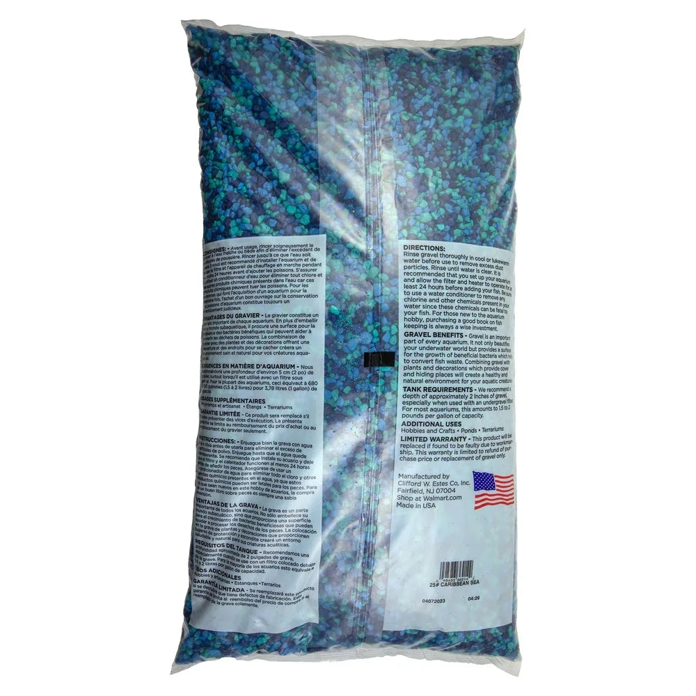 Mixed Blue Aquarium Gravel 25 lb Decorative