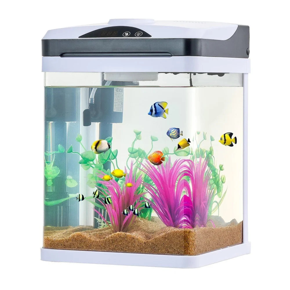 2 Gallon Self-Cleaning Glass Aquarium, 7 Color LED