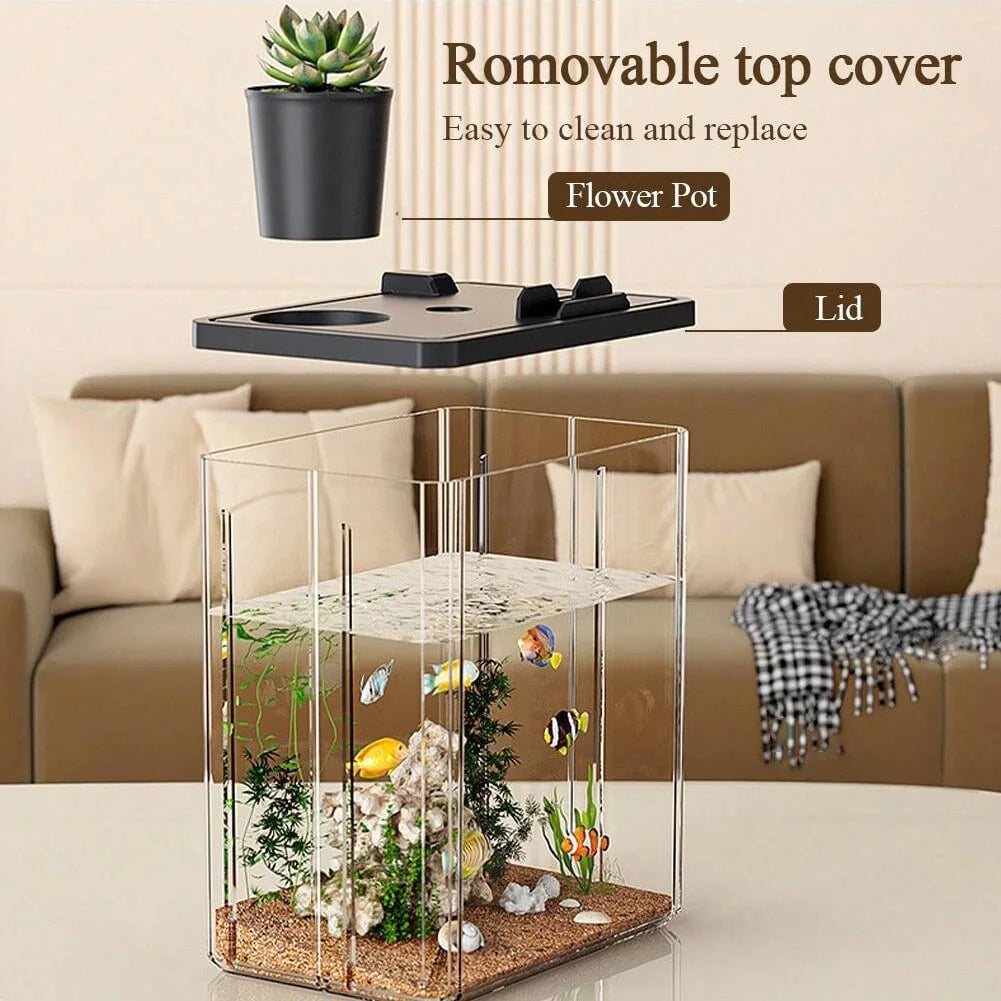Fish Tank Aquarium Starter Kit, Rectangular