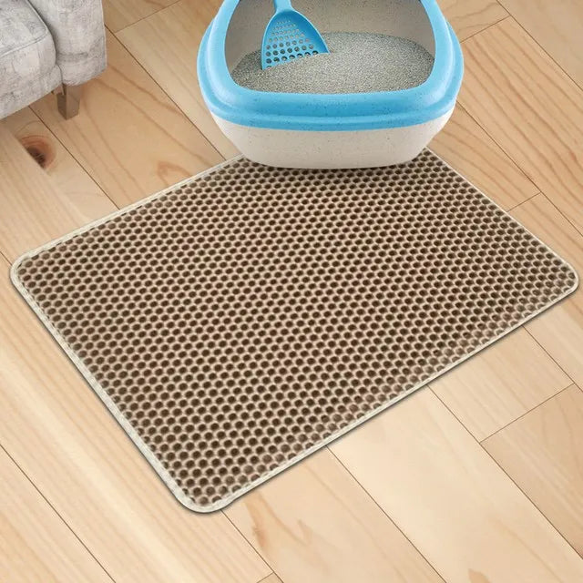 Pet Cat Litter Mat Waterproof Double Layer EVA Foldable Cat Litter Trapping Pet Carpet Bed Pads For Cats Pet Clean Supplies