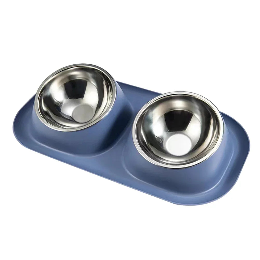 Stainless Steel Cat Dog Bowl Double Container