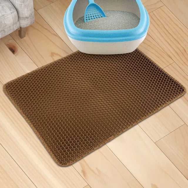 Pet Cat Litter Mat Waterproof Double Layer EVA Foldable Cat Litter Trapping Pet Carpet Bed Pads For Cats Pet Clean Supplies