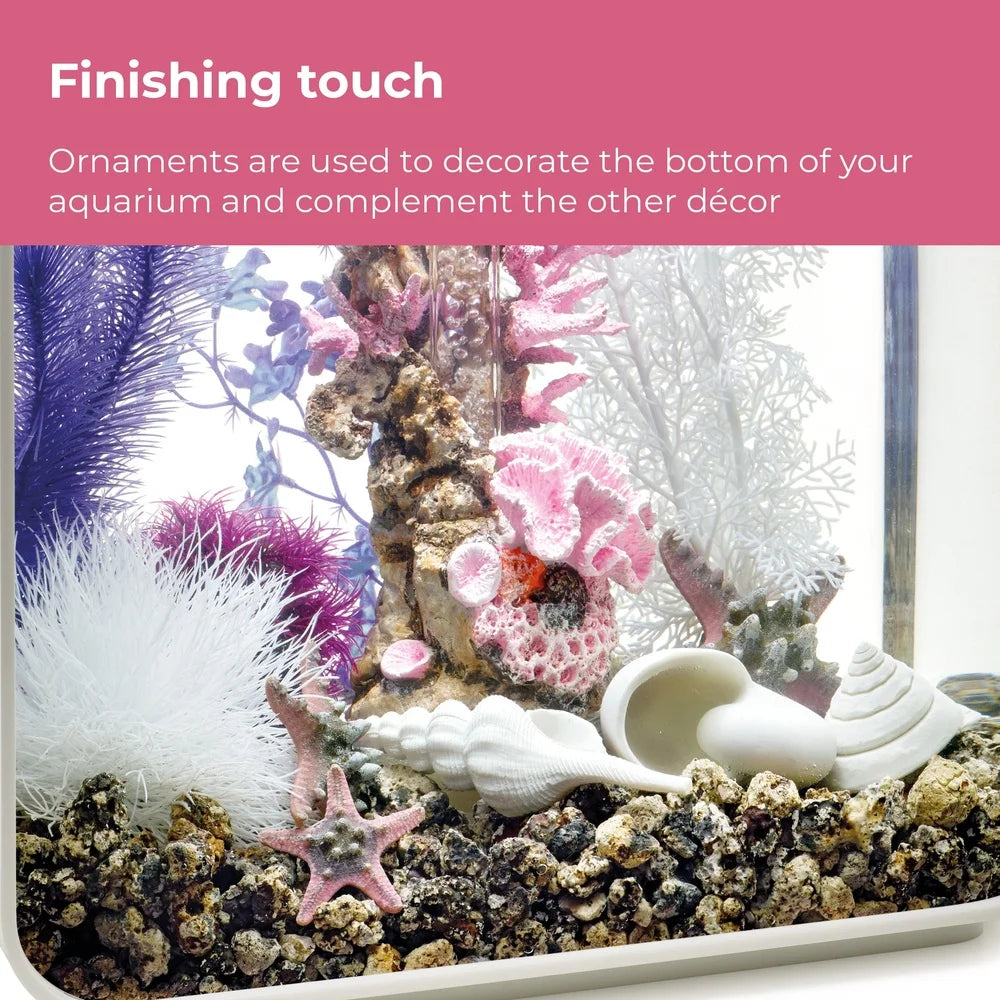 Pink Ocean Aquarium Decor Set with Seashells