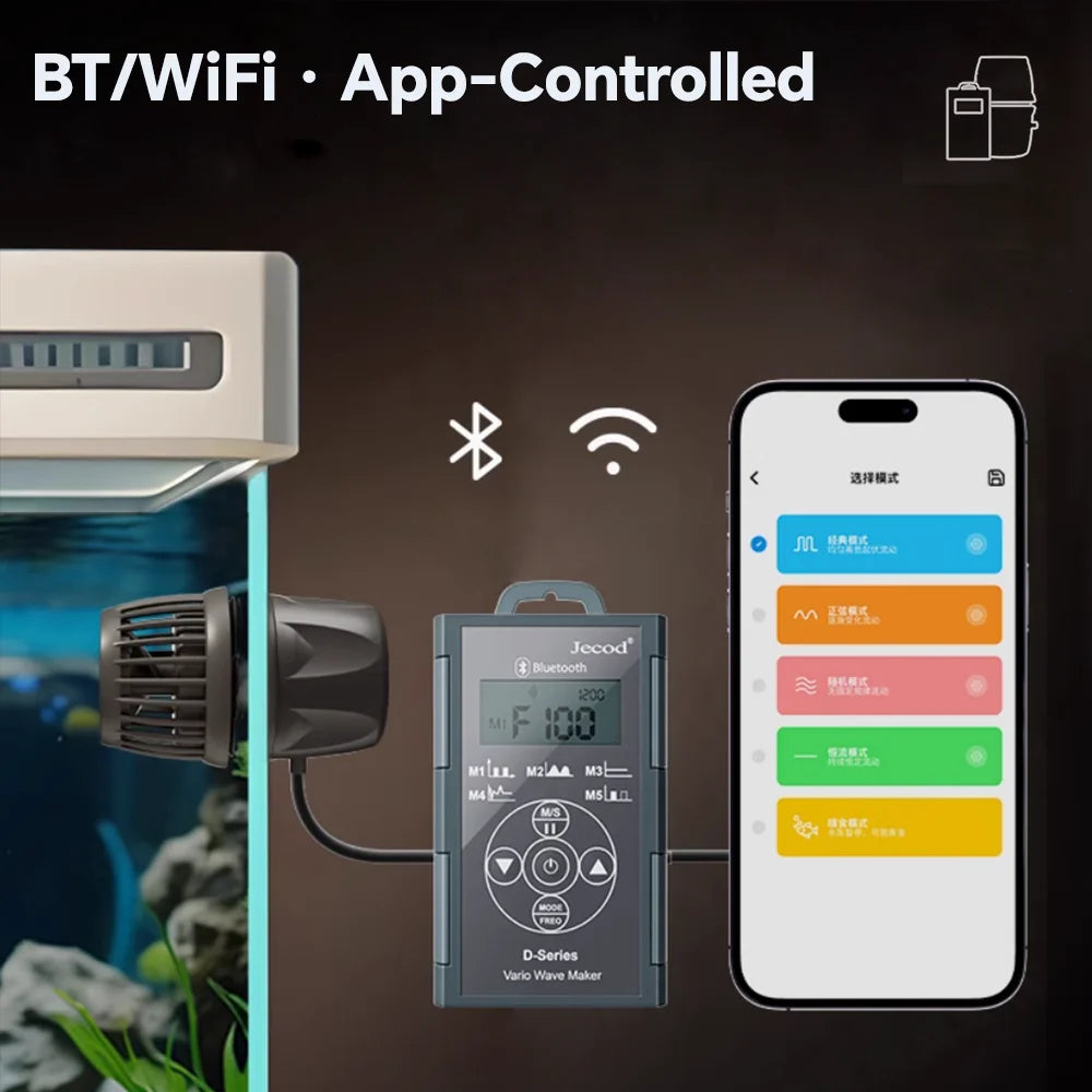 DMP-10 Aquarium Wavemaker Pump, App, Cordless Bluetooth