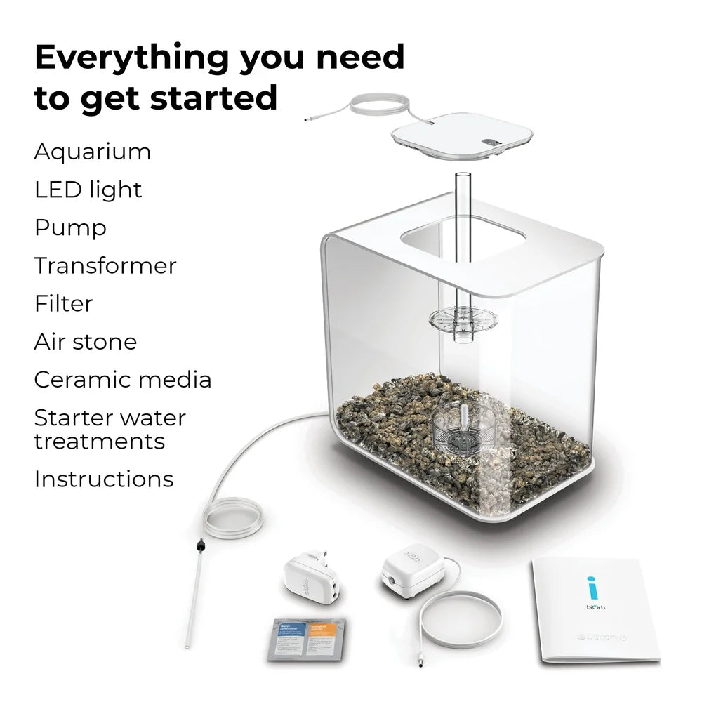 8 Gallon Acrylic Aquarium Kit with LED Light