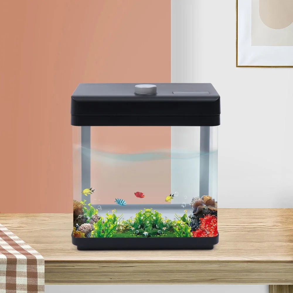 2.5 Gallon Corner Aquarium Starter Kit LED
