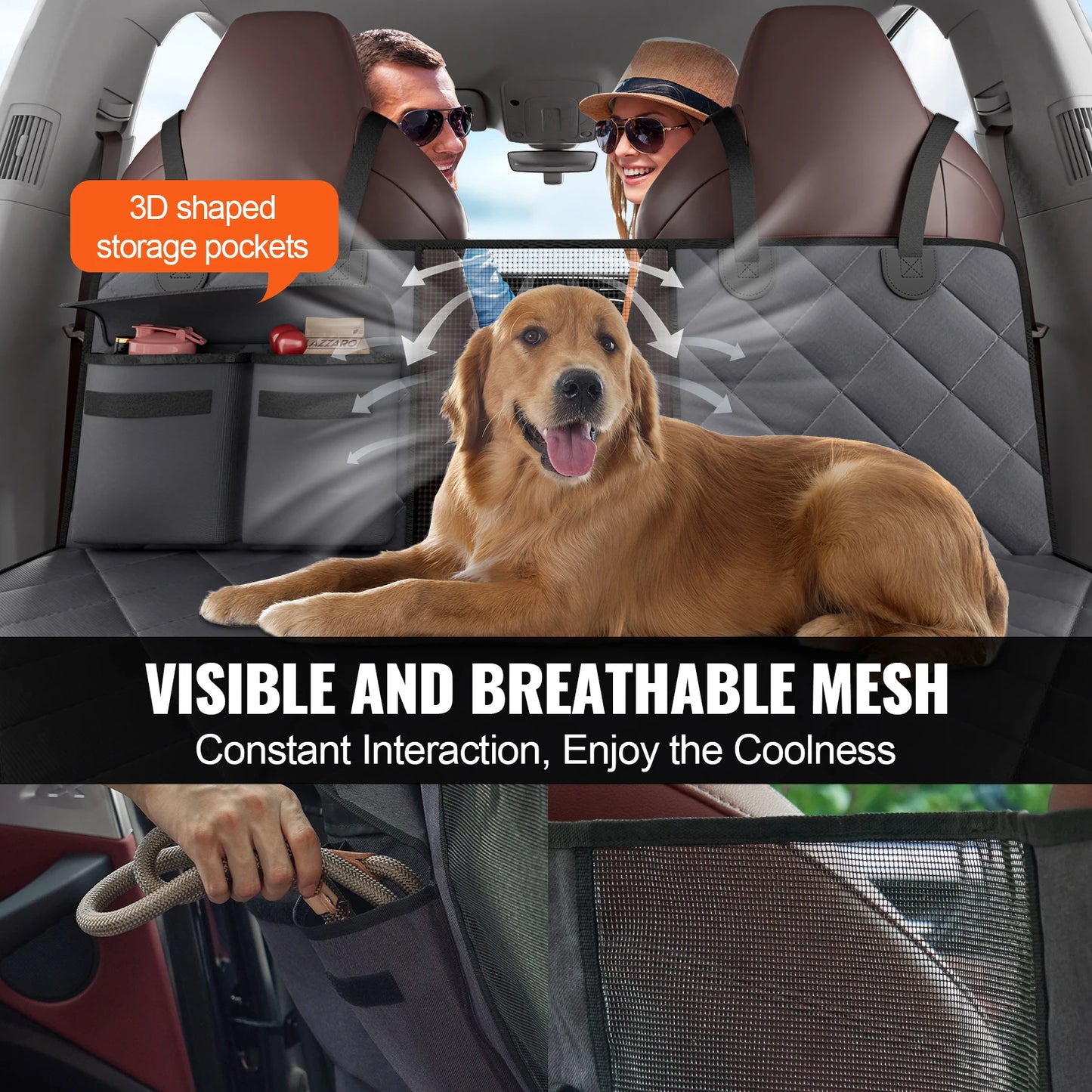 Back Seat Extender for Dogs Waterproof Hard Bottom
