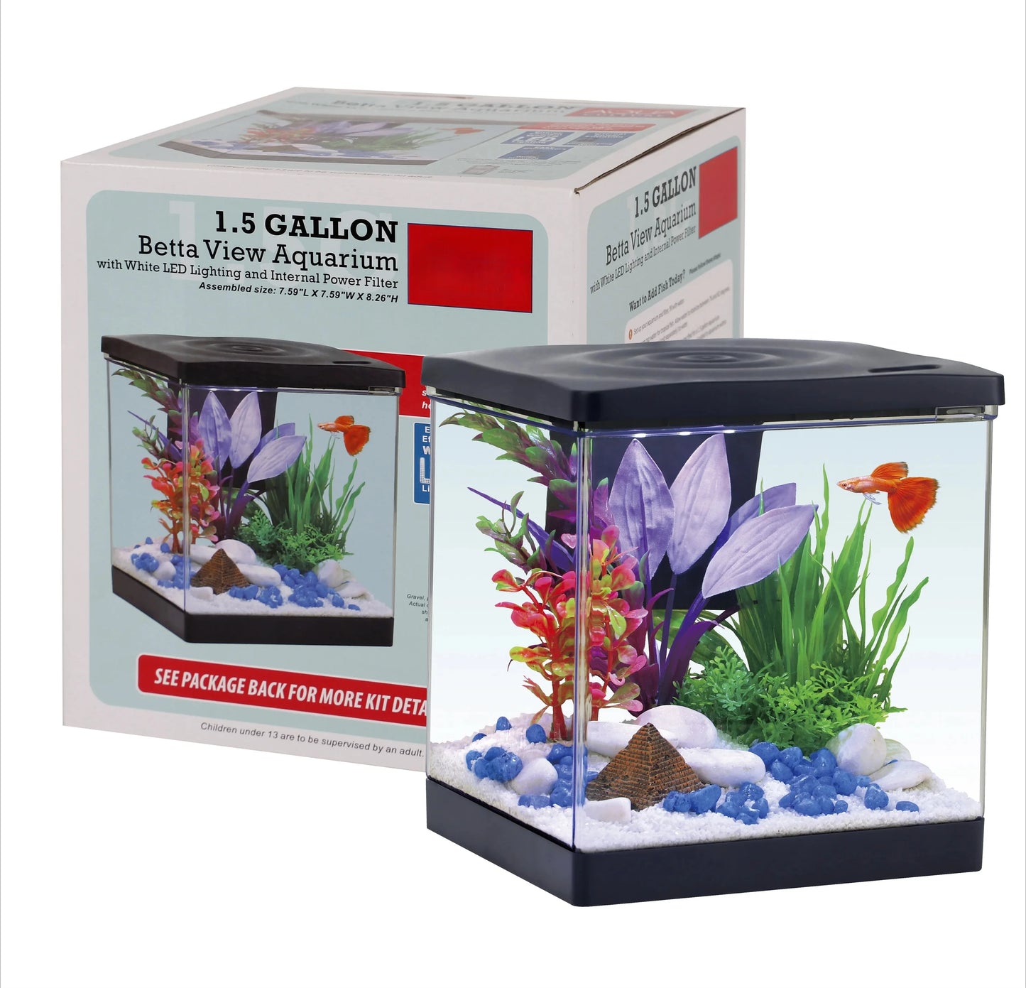 1.5 Gallon Plastic Aquarium w/Light