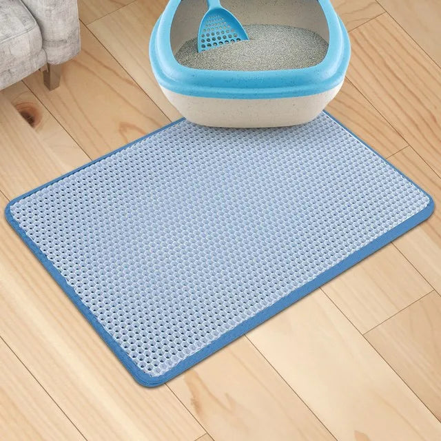 Pet Cat Litter Mat Waterproof Double Layer EVA Foldable Cat Litter Trapping Pet Carpet Bed Pads For Cats Pet Clean Supplies