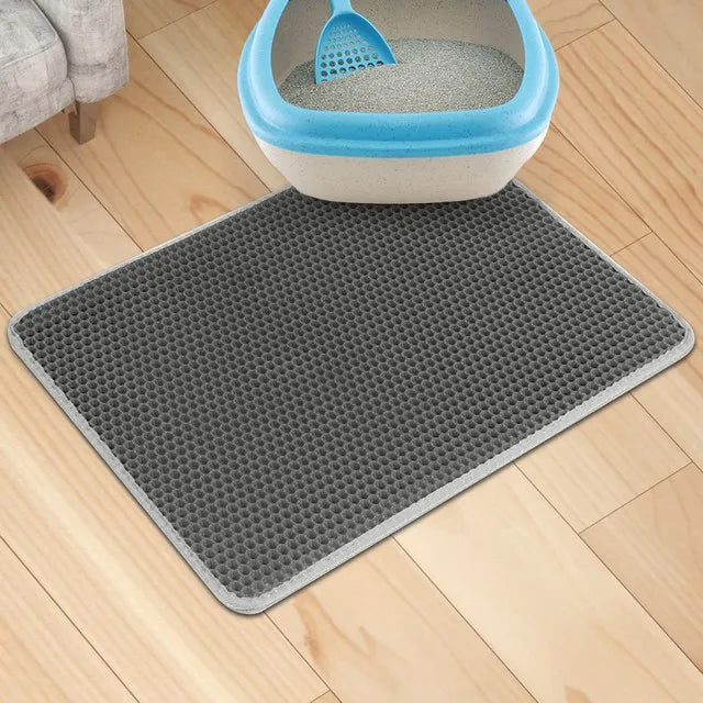 Pet Cat Litter Mat Waterproof Double Layer EVA Foldable Cat Litter Trapping Pet Carpet Bed Pads For Cats Pet Clean Supplies
