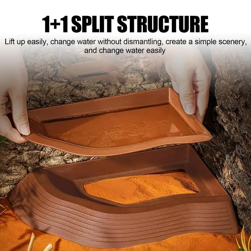 Reptile Bathing Pool Feeding Dish Water Bowl
