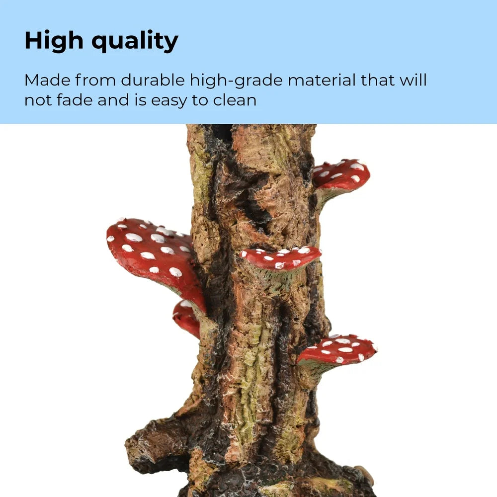 Mushroom Trunk Sculpture Aquarium Ornament Resin Decor