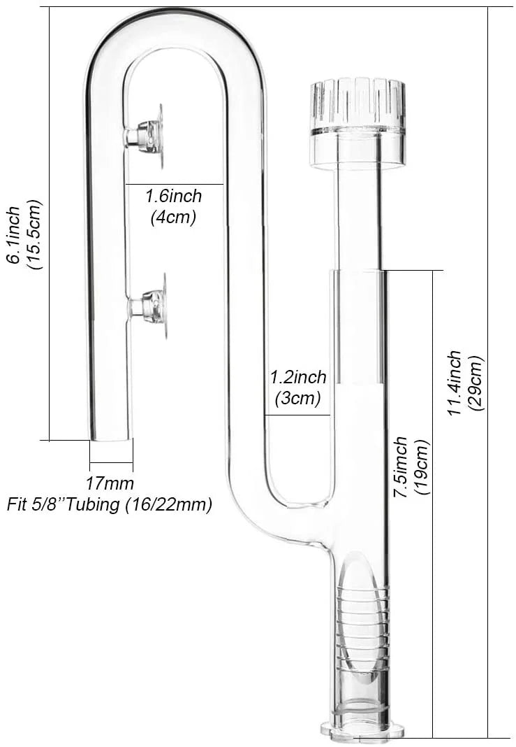 Aquarium Skimmer Glass Lily Pipe Spin Surface Inflow and Outflow 13/17mm Water Plant Tank Filter ADA Quality Fish Tank Filter
