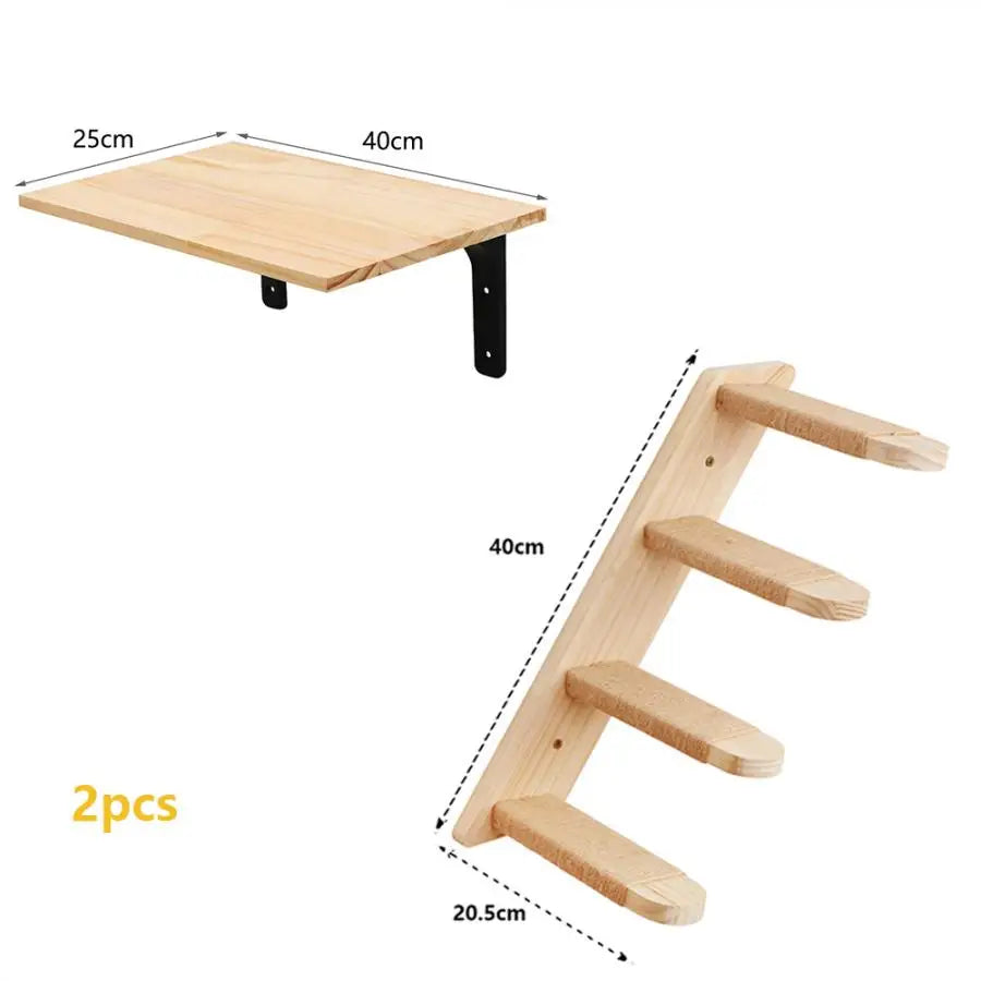 Cat Tree Wall Mounted Climbing Shelves with Ladder.