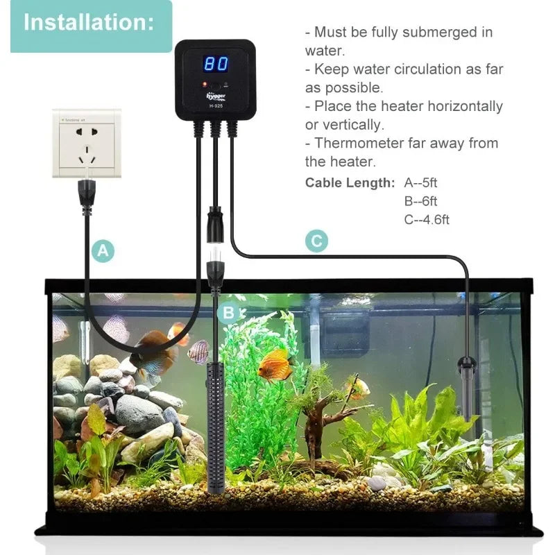 500W Aquarium Heater with Digital Display Thermostat