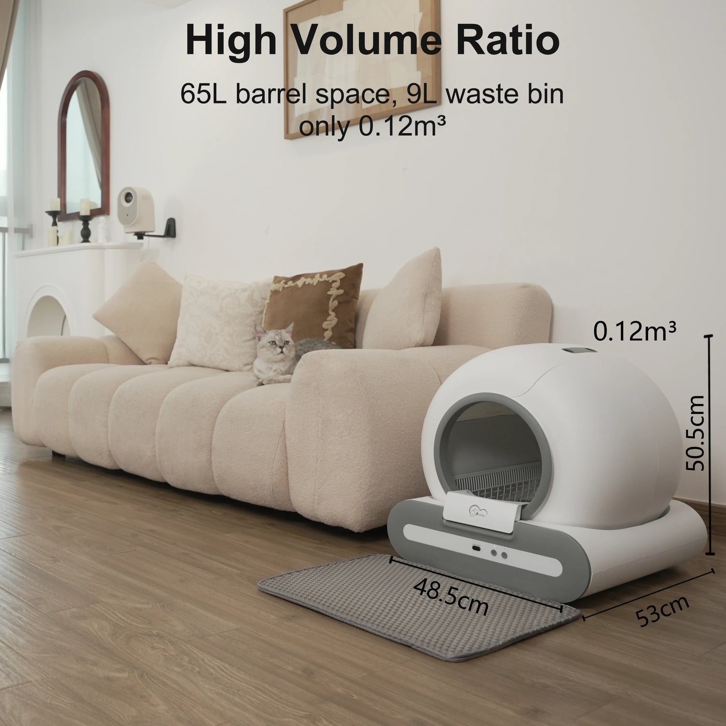 Automatic Cat Litter Box. Self Cleaning with App Control