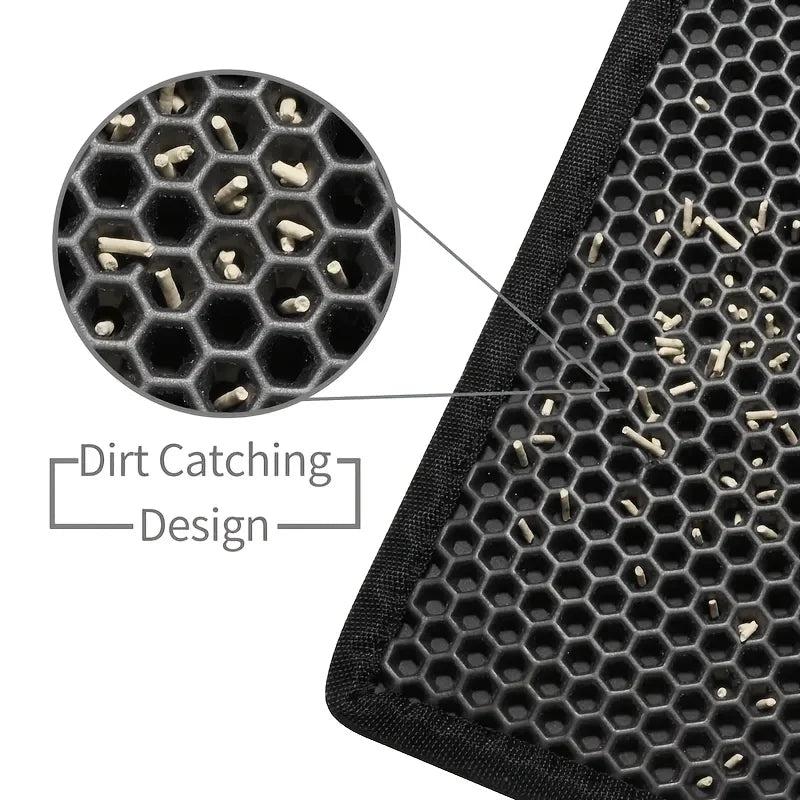 Double layer honeycomb cat litter mat