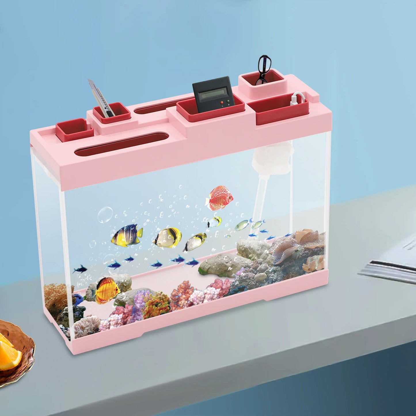 Acrylic Aquarium Narrow Fish Tank 3-4L Capacity