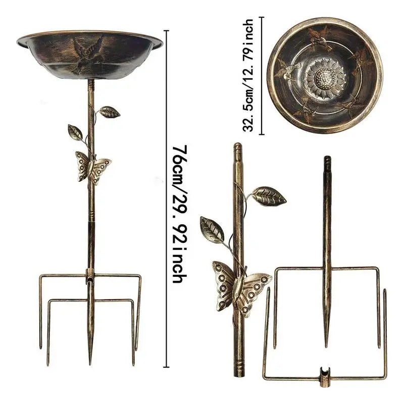 Bird Bath, Outside Vintage Iron Bird Feeder