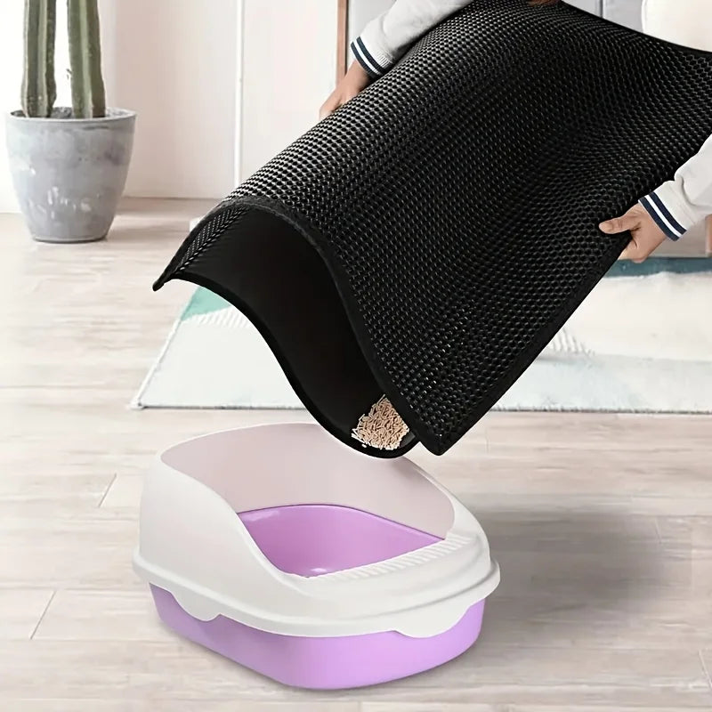 Double layer honeycomb cat litter mat