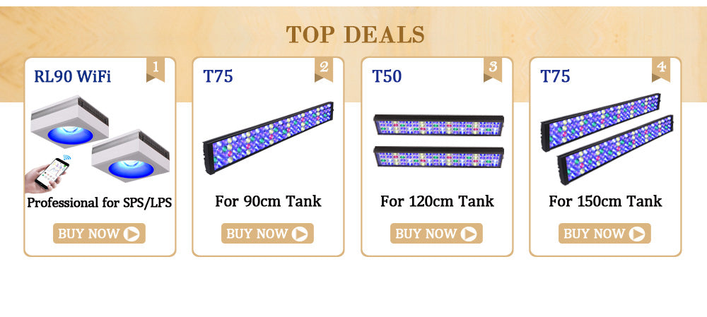 RL90 WiFi Aquarium LED Lighting 100W, Marine Tank.