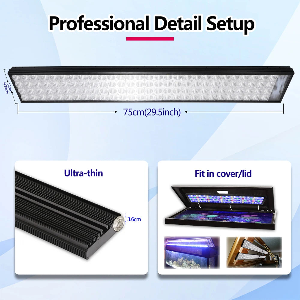 2PCS H75 WiFi Marine Aquarium Light Full Spectrum