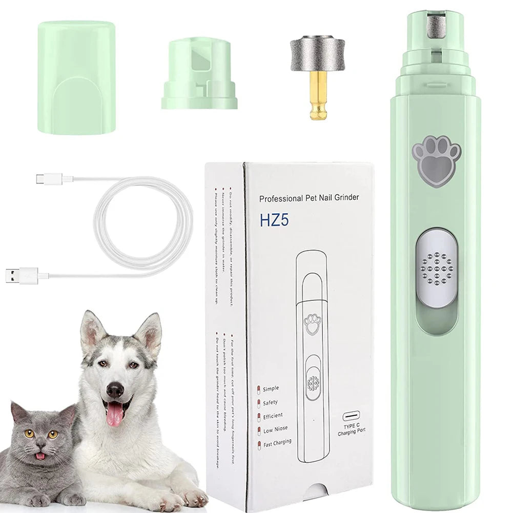 Electric Dog Nail Grinder USB Rechargeable LED