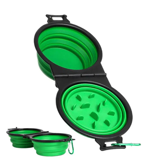 Foldable Double Dog Bowl Travel