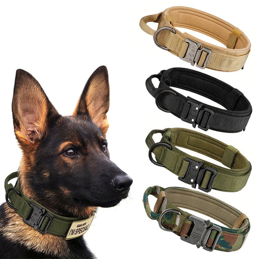 Dog Training Collar.  Tactical With Metal Buckle.