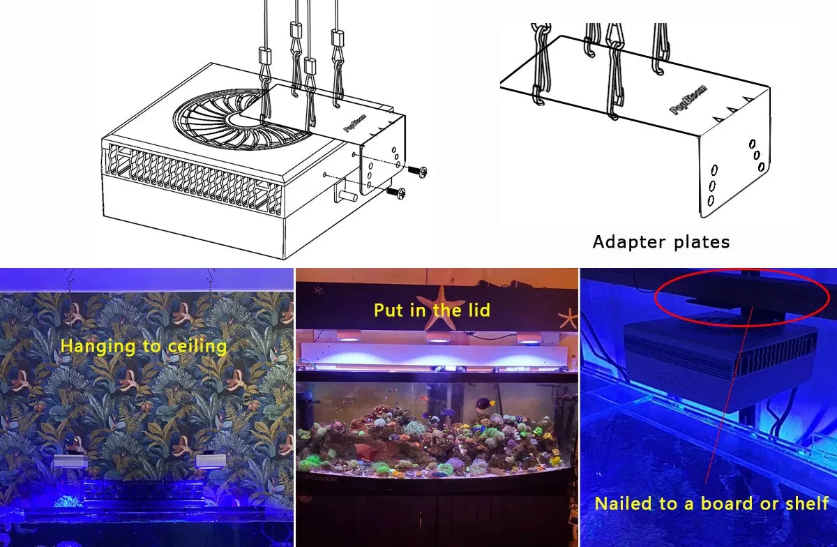 RL90 WiFi Aquarium LED Lighting 100W, Marine Tank.
