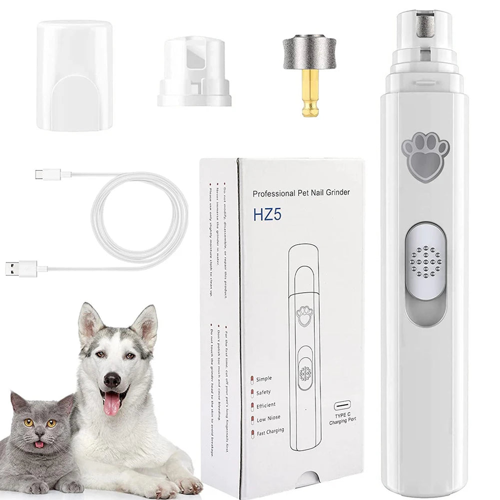 Electric Dog Nail Grinder USB Rechargeable LED