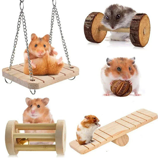 Cute Rabbit Wooden Chew Toys for Guinea Pigs Rat