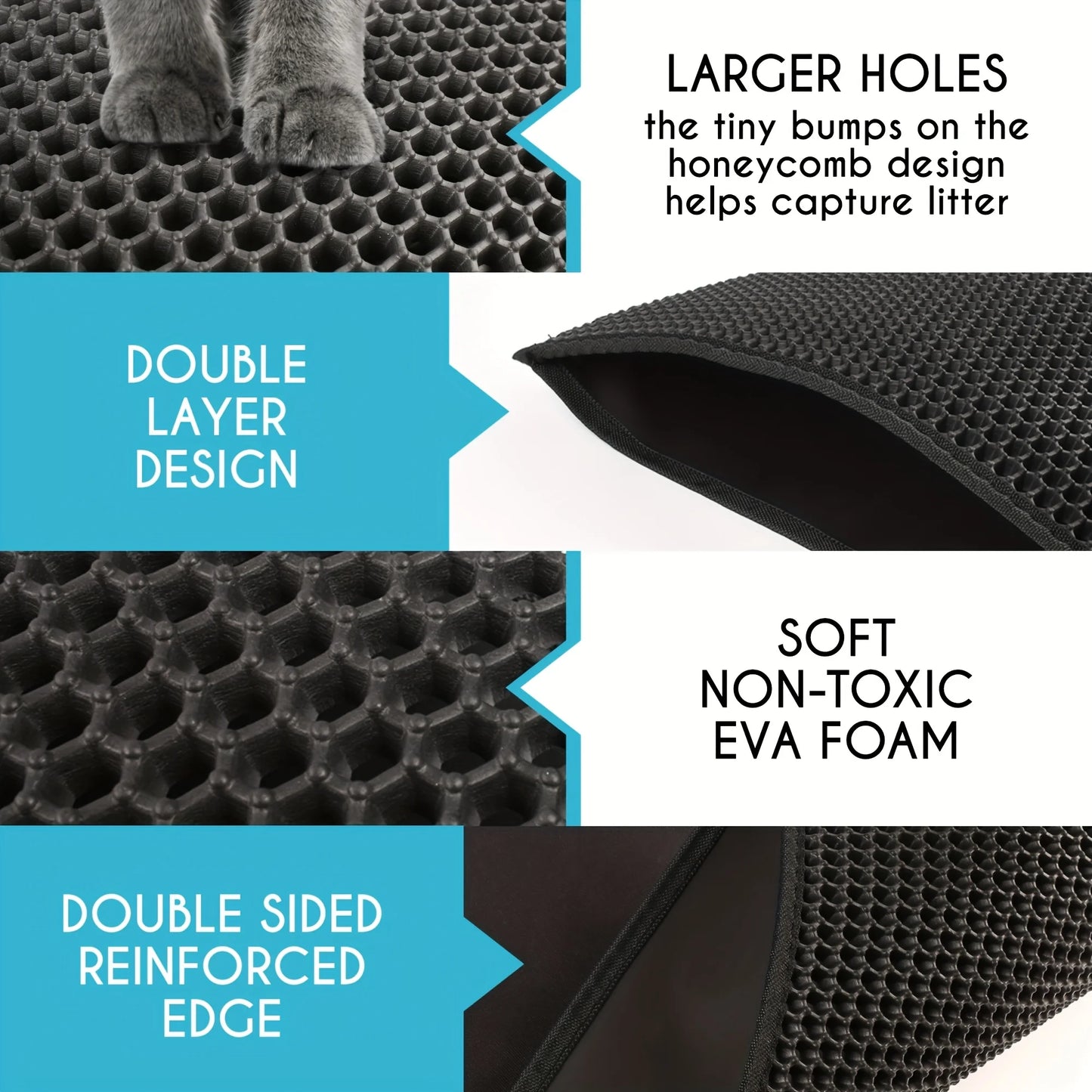 Double layer honeycomb cat litter mat