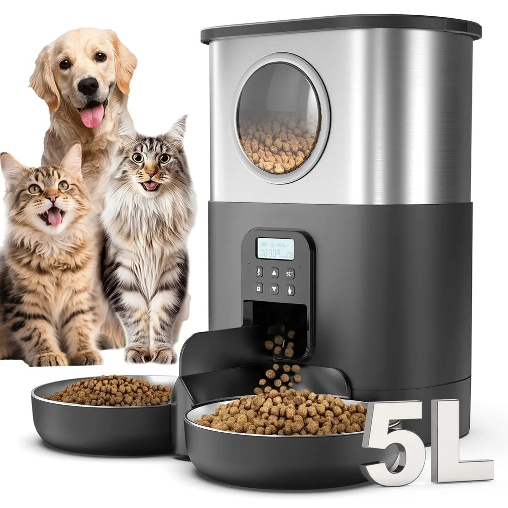 5L Automatic Cat Feeder with Voice Recording