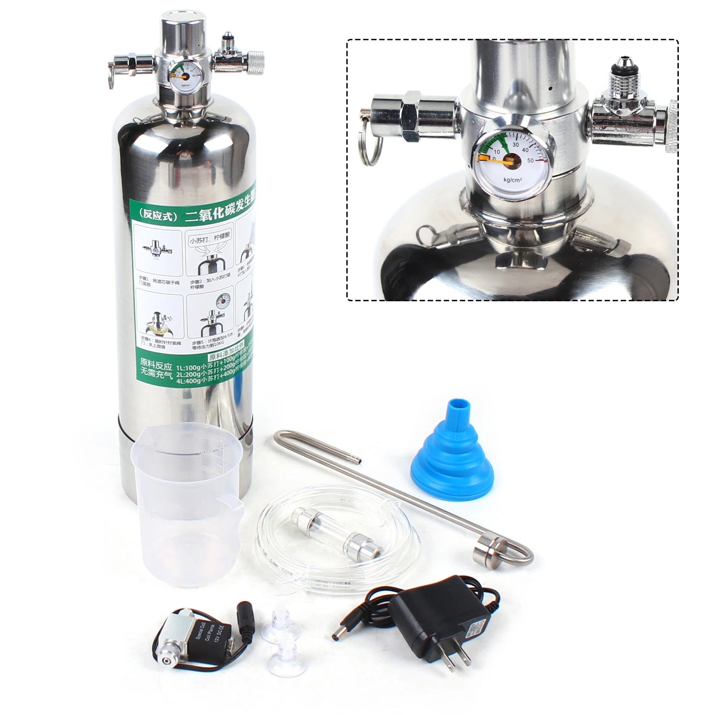 Aquarium CO2 Generator system Kit Stainless Steel