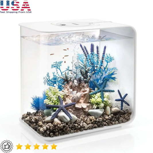 8 Gallon Acrylic Aquarium Kit with LED Light