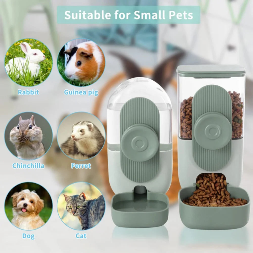 27oz Automatic Pet Bowl Cage Hanging Feeder Pet Water Bottle Food Container Dispenser Bowl For Puppy Cat Rabbit Pet Feeding Tool