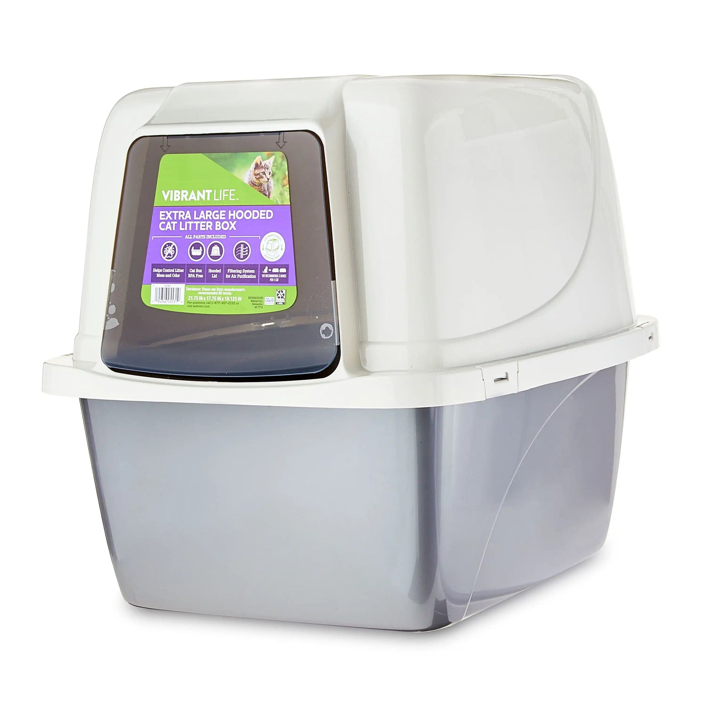 Extra Large Hooded Cat Litter Box.  Air Purifying.